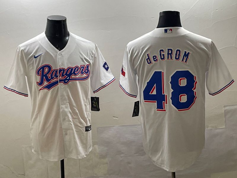 Men Texas Rangers #48 Degrom White Game 2025 Nike MLB Jersey style 1